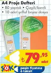 A4 Proje Defteri 80 Yaprak A4 Proje Defteri 80 Yaprak