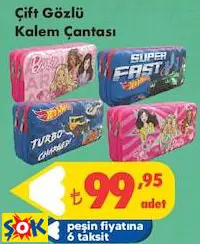 Barbie/Hot Wheels Çift Gözlü Kalem Çantası Barbie/Hot Wheels Çift Gözlü Kalem Çantası