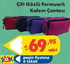 Çift Gözlü Fermuarlı Kalem Çantası Çift Gözlü Fermuarlı Kalem Çantası
