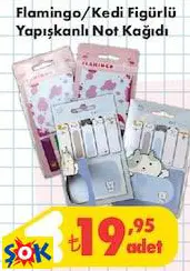 Flamingo/Kedi Figürlü Yapışkanlı Not Kağıdı Flamingo/Kedi Figürlü Yapışkanlı Not Kağıdı