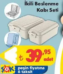 İkili Beslenme Kabı Seti İkili Beslenme Kabı Seti