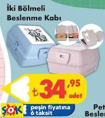 İki Bölmeli Beslenme Kabı İki Bölmeli Beslenme Kabı