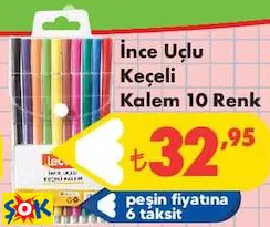 Lector İnce Uçlu Keçeli Kalem 10 Renk Lector İnce Uçlu Keçeli Kalem 10 Renk