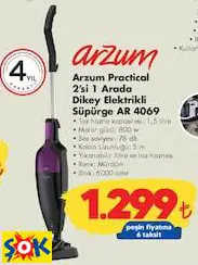 Arzum AR4069 Practical 2'si 1 Arada Dikey Elektrikli Süpürge Arzum AR4069 Practical 2'si 1 Arada Dikey Elektrikli Süpürge
