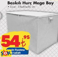 Baskılı Hurç Mega Boy 74x46x46 cm Baskılı Hurç Mega Boy 74x46x46 cm