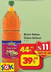 Bizim Vatan Üzüm Sirkesi 2 L Bizim Vatan Üzüm Sirkesi 2 L