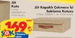 Jüt Kapaklı Çekmece İçi Saklama Kutusu 30x23x11 cm Jüt Kapaklı Çekmece İçi Saklama Kutusu 30x23x11 cm