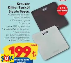 Kreuzer Dijital Baskül Siyah/Beyaz Kreuzer Dijital Baskül Siyah/Beyaz