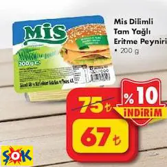 Mis Dilimli Tam Yağlı Eritme Peyniri 200 g Mis Dilimli Tam Yağlı Eritme Peyniri 200 g