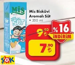 Mis Bisküvi Aromalı Süt 200 ml Mis Bisküvi Aromalı Süt 200 ml