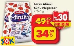 Torku Miniki Sütlü Nuga Bar 240 g Torku Miniki Sütlü Nuga Bar 240 g