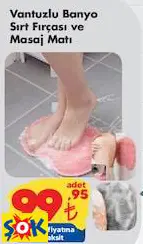 Vantuzlu Banyo Sırt Fırçası ve Masaj Matı Vantuzlu Banyo Sırt Fırçası ve Masaj Matı