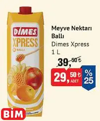 Dimes Xpress Meyve Nektarı Ballı 1 l Dimes Xpress Meyve Nektarı Ballı 1 l