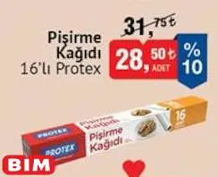 Protex Pişirme Kağıdı 16'lı Protex Pişirme Kağıdı 16'lı