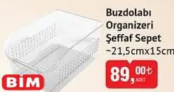 Buzdolabı Organizeri Şeffaf Sepet 21.5x15 cm Buzdolabı Organizeri Şeffaf Sepet 21.5x15 cm