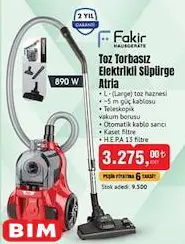Fakir Toz Torbasız Elektrikli Süpürge Atria Fakir Toz Torbasız Elektrikli Süpürge Atria