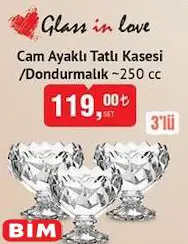 Glass in Love Cam Ayaklı Tatlı Kasesi/Dondurmalık 250 cc 3'lü Glass in Love Cam Ayaklı Tatlı Kasesi/Dondurmalık 250 cc 3'lü