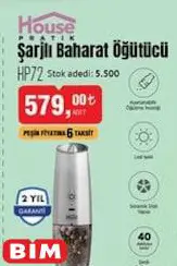 House Pratik Şarjlı Baharat Öğütücü House Pratik Şarjlı Baharat Öğütücü