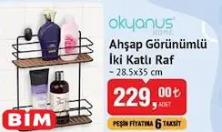 Okyanus Home Ahşap Görünümlü İki Katlı Raf 28.5x35 cm Okyanus Home Ahşap Görünümlü İki Katlı Raf 28.5x35 cm