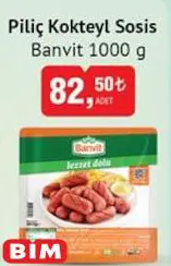 Banvit Piliç Kokteyl Sosis 1000 g Banvit Piliç Kokteyl Sosis 1000 g