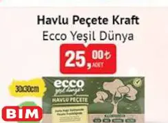 Ecco Yeşil Dünya Havlu Peçete Kraft 150'li Ecco Yeşil Dünya Havlu Peçete Kraft 150'li