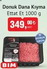 Ettat Et Donuk Dana Kıyma 1000 g Ettat Et Donuk Dana Kıyma 1000 g