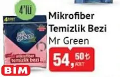 Mr Green Mikrofiber Temizlik Bezi 4'lü Mr Green Mikrofiber Temizlik Bezi 4'lü