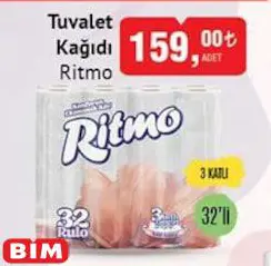 Ritmo 3 Katlı Tuvalet Kağıdı 32'li Ritmo 3 Katlı Tuvalet Kağıdı 32'li