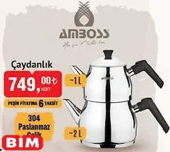 Amboss 304 Paslanmaz Çelik Çaydanlık 1/2 L Amboss 304 Paslanmaz Çelik Çaydanlık 1/2 L