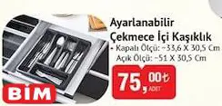 Ayarlanabilir Çekmece İçi Kaşıklık Ayarlanabilir Çekmece İçi Kaşıklık