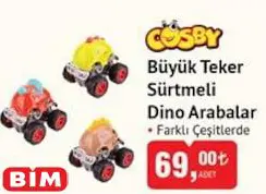 Cosby Oyuncak Büyük Teker Sürtmeli Dino Arabalar Cosby Oyuncak Büyük Teker Sürtmeli Dino Arabalar