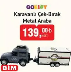 Gokidy Oyuncak Karavanlı Çek-Bırak Metal Araba Gokidy Oyuncak Karavanlı Çek-Bırak Metal Araba