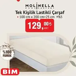 Molinella Tek Kişilik Lastikli Çarşaf Molinella Tek Kişilik Lastikli Çarşaf