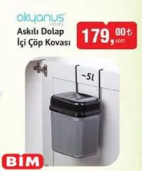 Okyanus Home Askılı Dolap İçi Çöp Kovası Okyanus Home Askılı Dolap İçi Çöp Kovası
