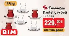 Paşabahçe Dantel Çay Seti 6 Kişilik Paşabahçe Dantel Çay Seti 6 Kişilik