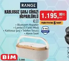 Range KL01 Kablosuz Şarj Cihazı Hoparlörlü Range KL01 Kablosuz Şarj Cihazı Hoparlörlü