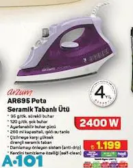 Arzum AR695 Peta Seramik Tabanlı Ütü Arzum AR695 Peta Seramik Tabanlı Ütü