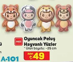 Mgs Oyuncak Peluş Hayvanlı Yüzler 25 cm Mgs Oyuncak Peluş Hayvanlı Yüzler 25 cm