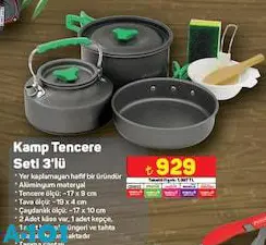 Orcamp Kamp Tencere Seti 3'lü Orcamp Kamp Tencere Seti 3'lü