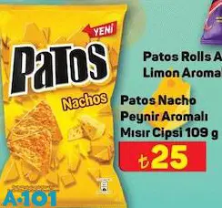 Patos Nacho Peynir Aromalı Mısır Cipsi 109 g Patos Nacho Peynir Aromalı Mısır Cipsi 109 g
