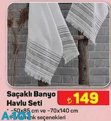 Saçaklı Banyo Havlu Seti 50x85 cm/140 cm Saçaklı Banyo Havlu Seti 50x85 cm/140 cm