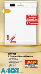 Seg BM 6001 6 Programlı Bulaşık Makinesi Seg BM 6001 6 Programlı Bulaşık Makinesi