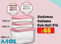 Sızdırmaz Saklama Kabı Seti 3'lü Sızdırmaz Saklama Kabı Seti 3'lü