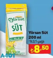 Yörsan Süt 200 ml Yörsan Süt 200 ml