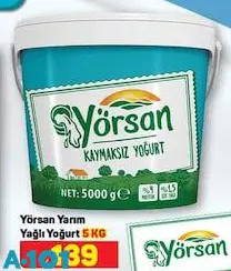 Yörsan Yarım Yağlı Yoğurt 5 kg Yörsan Yarım Yağlı Yoğurt 5 kg