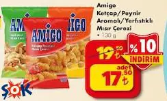 Amigo Ketçap/Peynir Aromalı/Yerfıstıklı Mısır Çerezi 130 g Amigo Ketçap/Peynir Aromalı/Yerfıstıklı Mısır Çerezi 130 g