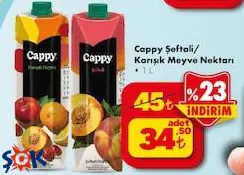 Cappy Şeftali/Karışık Meyve Nektarı 1 L Cappy Şeftali/Karışık Meyve Nektarı 1 L