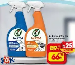Cif Sprey Ultra Hız Banyo/Mutfak 1000 ml Cif Sprey Ultra Hız Banyo/Mutfak 1000 ml