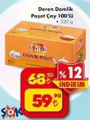 Deren Demlik Poşet Çay 100'lü 320 g Deren Demlik Poşet Çay 100'lü 320 g