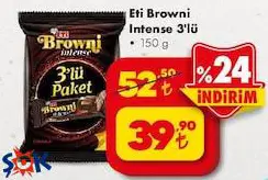 Eti Browni Intense 3'lü 150 g Eti Browni Intense 3'lü 150 g